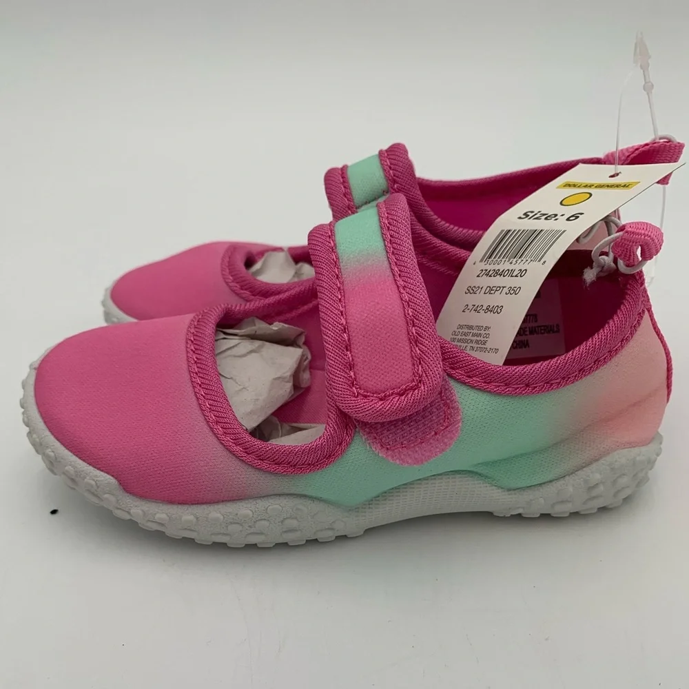 Pink and Green Kids Water Shoes